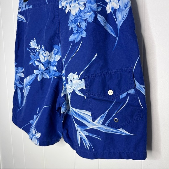 Vintage Polo Ralph Lauren Blue Floral Hawaiian Board Shorts - Picture 10 of 12